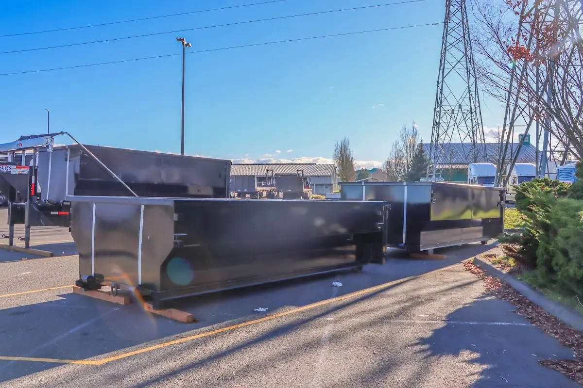 Roll-off dumpster ready for waste disposal at job site for Residential Dumpster Rental in Baxter